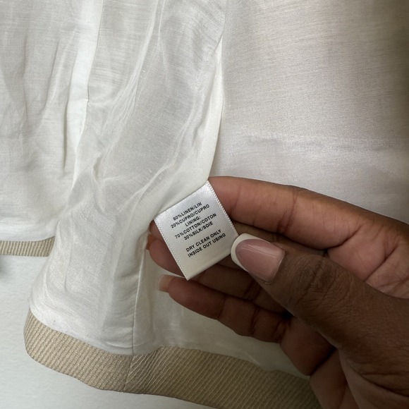 Lafayette 148 New York Women Linen Blazer Jacket 10 Tan Luxury Old Money Office - Picture 10 of 12